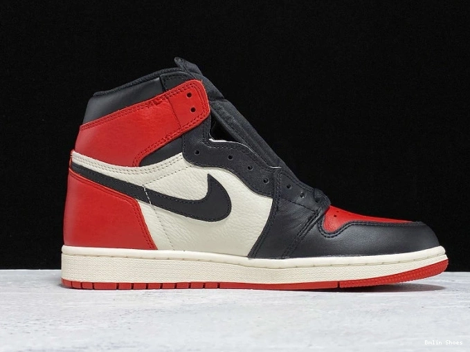 Bmlin Shoes Retro 555088-610 Bred Toe Air 1 OG High Jordan 0807
